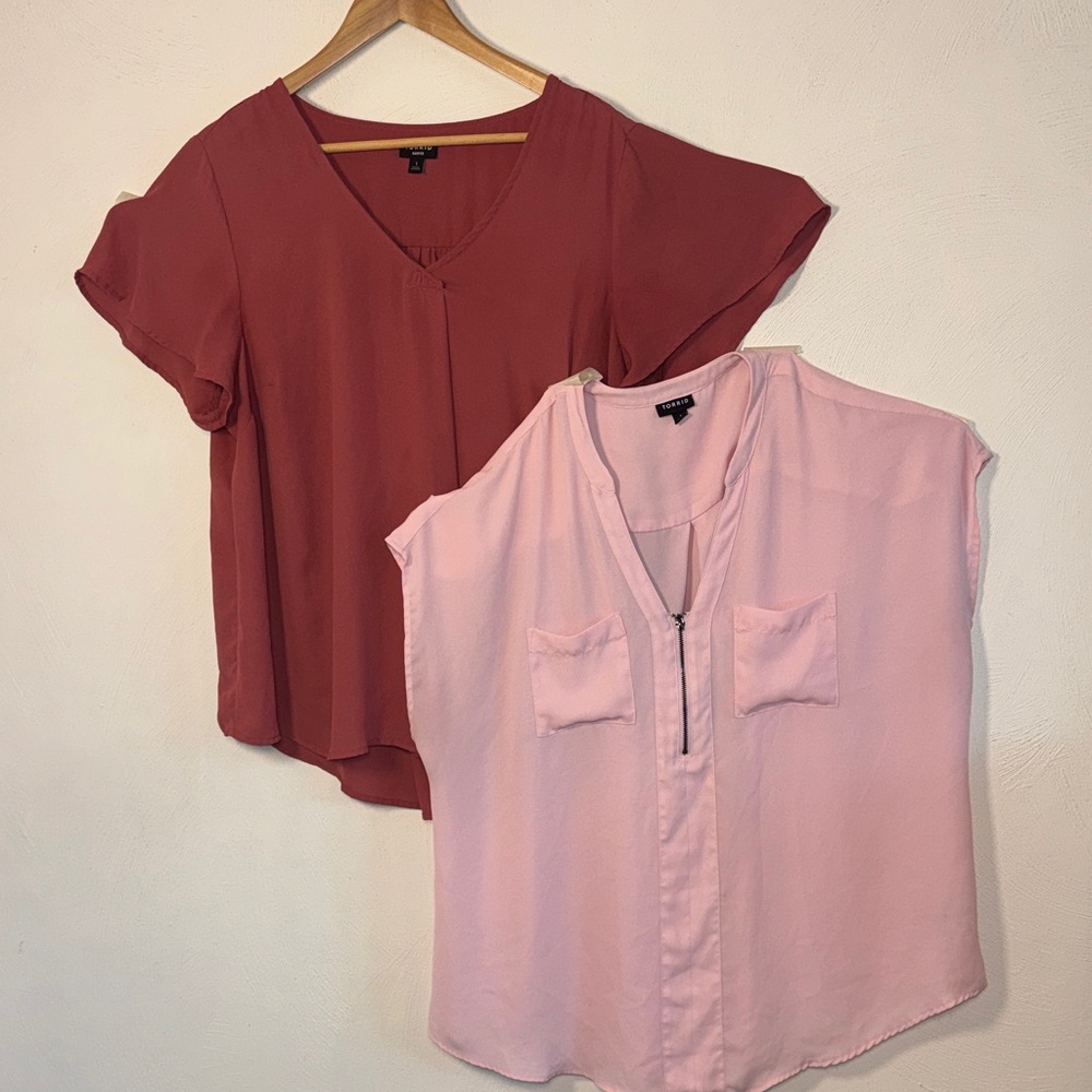 Torrid Rust and Pink Blouse Duo